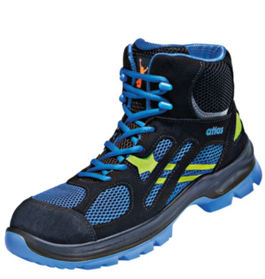 Sicherheitsstiefel, S1P, SRC, ESD, Unisex, schwarz/blau/gelb, Weite 12, Gr&ouml;&szlig;e 42