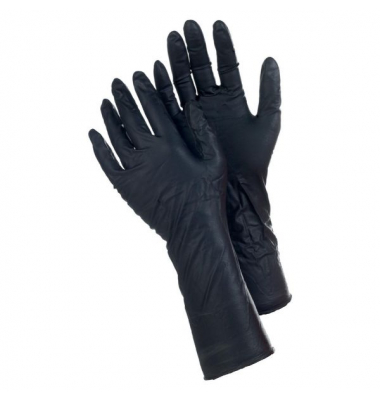 Einweghandschuhe TEGERA, Nitril, lebensmittelecht, schwarz, Größe 7 / S,