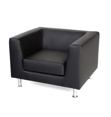 Loungesessel Kunstleder Schwarz