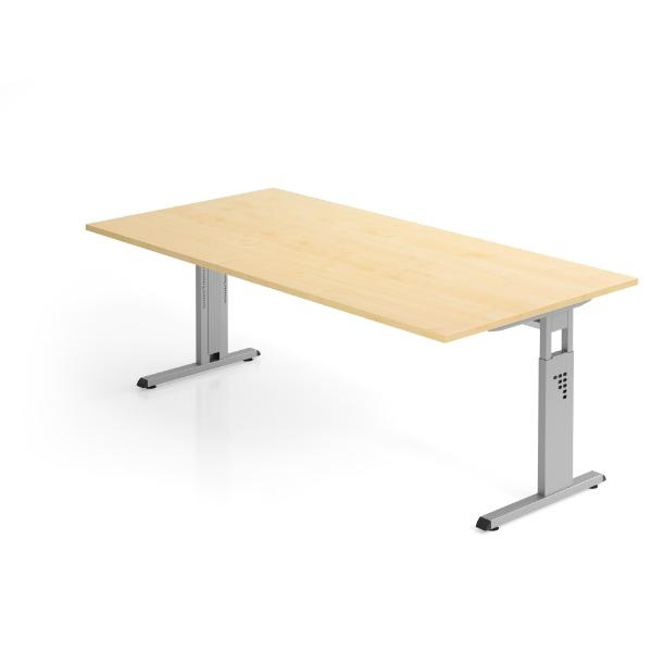 4032062149591 - Schreibtisch VOS manuell höhenverstellbar 65-85cm (H) 200x100cm (BxT) rechteckig ahorn   silber 4032062149591 Hammerbacher