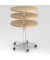 Stehtisch VST, h&ouml;henverstellbar 72-114cm (H), &Oslash; 80cm (BxT), rund, ahorn / chrom, mit Rollen
