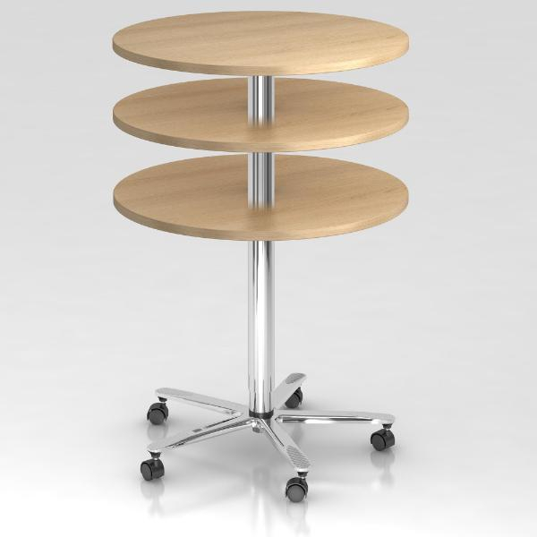 4032062018965 - Höhenverstellbar Säulentisch Ahorn Säulenfuß 800 (B) x 1140 (H) mm ABS (Acrylnitril-Butadien-Styrol) Spanholz