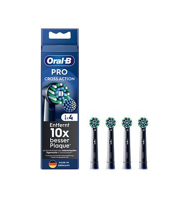 4 Oral-B PRO Cross Action schwarz Zahnbürstenaufsätze