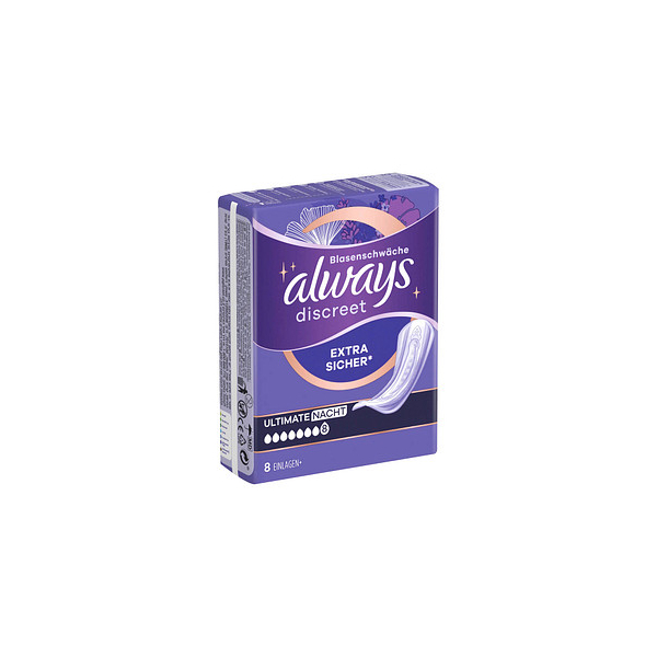 8700216179041 - Slipeinlagen discreet Extra Sicher Ultimate Nacht 8700216179041 always 8 Stück 8700216179041 - Slipeinlagen discreet Extra Sicher Ultimate Nacht 8700216179041 always 8 Stück