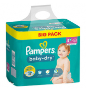 Windeln baby-dry™ BIG PACK  Größe Gr. 4+ für Babys und Kleinkinder (4-18 Monate)
