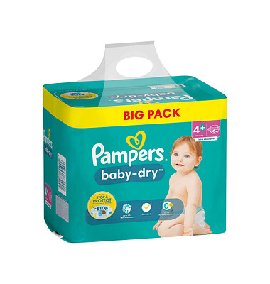 Windeln baby-dry™ BIG PACK  Größe Gr. 4+ für Babys und Kleinkinder (4-18 Monate)