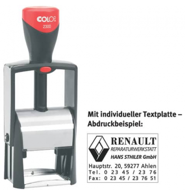 Selbstf&auml;rbestempel mit Platte 7 Zeilen   individuell