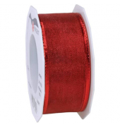 Zierband Luxury 241 4020-609, uni gl&auml;nzend, 40mm x 20m, rot