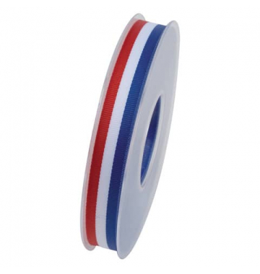 Zierband 8471 1535/01/20 0025, 15mm x 25m, rot/weiß/blau gestreift