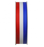 Zierband 8471 2535/01/20 0025, 25mm x 25m, rot/weiß/blau gestreift