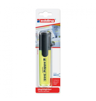 Textmarker Highlighter, 345-1-1005, gelb, 2-5mm Keilspitze