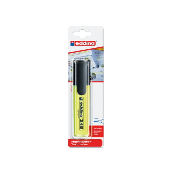 6 Stück Edding Textmarker Highlighter, 345-1-1005, gelb, 2-5mm Keilspitze 4004764843565 Edding