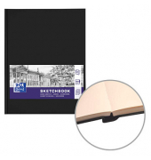 Notizbuch 400152623, Sketchbook, schwarz, A4, blanko, 100g, 96 Blatt / 192 Seiten