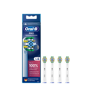 4 Oral-B PRO Tiefenreinigung Zahnbürstenaufsätze