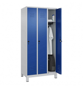 Spind Classic Plus enzianblau, lichtgrau 080010-30 S10003, 3 Schließfächer 90,0 x 50,0 x 195,0 cm