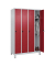 Spind Classic Plus lichtgrau, rubinrot 080010-40 S10001, 4 Schließfächer 120,0 x 50,0 x 195,0 cm
