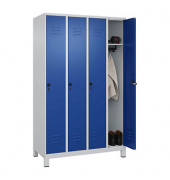 Spind Classic Plus enzianblau, lichtgrau 080010-40 S10003, 4 Schließfächer 120,0 x 50,0 x 195,0 cm