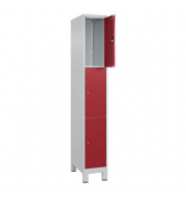 Schließfachschrank Classic Plus lichtgrau, rubinrot 080010-103 S10001, 3 Schließfächer 30,0 x 50,0 x 195,0 cm