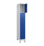 Schließfachschrank Classic Plus enzianblau, lichtgrau 080010-104 S10003, 4 Schließfächer 30,0 x 50,0 x 195,0 cm