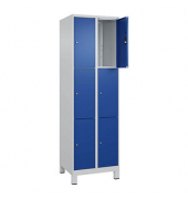 Schließfachschrank Classic Plus enzianblau, lichtgrau 080010-203 S10003, 6 Schließfächer 60,0 x 50,0 x 195,0 cm