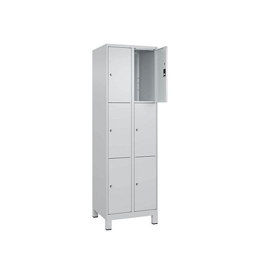 Schließfachschrank Classic Plus lichtgrau 080010-203 S10007, 6 Schließfächer 60,0 x 50,0 x 195,0 cm
