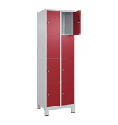 Schließfachschrank Classic Plus lichtgrau, rubinrot 080010-204 S10001, 8 Schließfächer 60,0 x 50,0 x 195,0 cm