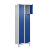 Schließfachschrank Classic Plus enzianblau, lichtgrau 080010-204 S10003, 8 Schließfächer 60,0 x 50,0 x 195,0 cm