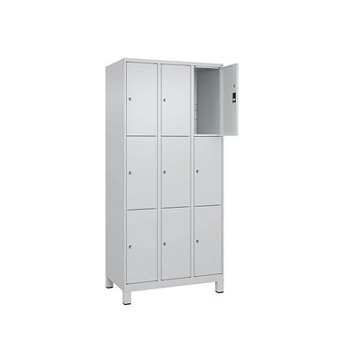 Schließfachschrank Classic Plus lichtgrau 080010-303 S10009, 9 Schließfächer 90,0 x 50,0 x 195,0 cm