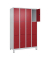 Schließfachschrank Classic Plus lichtgrau, rubinrot 080010-403 S10001, 12 Schließfächer 120,0 x 50,0 x 195,0 cm