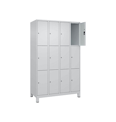 Schließfachschrank Classic Plus lichtgrau 080010-403 S10009, 12 Schließfächer 120,0 x 50,0 x 195,0 cm