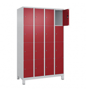 Schließfachschrank Classic Plus lichtgrau, rubinrot 080010-404 S10001, 16 Schließfächer 120,0 x 50,0 x 195,0 cm