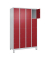 Schließfachschrank Classic Plus lichtgrau, rubinrot 080010-404 S10001, 16 Schließfächer 120,0 x 50,0 x 195,0 cm