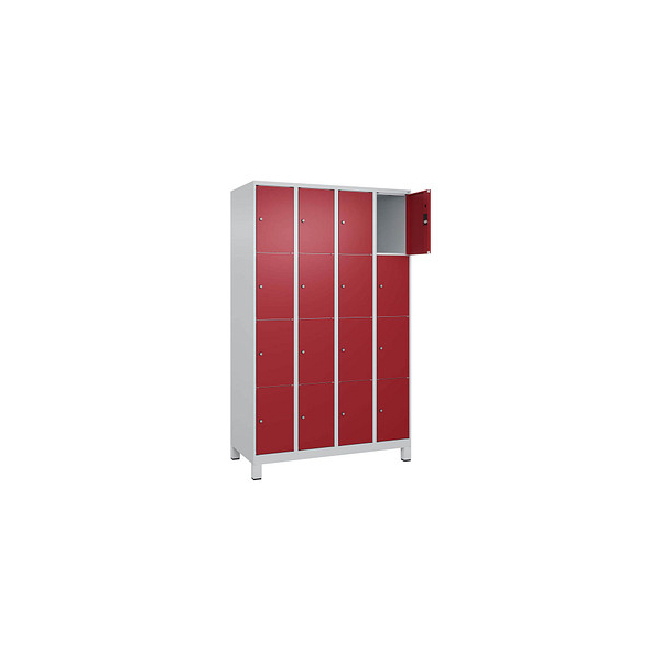 4066681682115 - Schließfachschrank Classic Plus lichtgrau rubinrot 080010-404 S10001 16 Schließfächer 1200 x 500 x 1950 cm 4066681682115 CP 4066681682115 - Schließfachschrank Classic Plus lichtgrau rubinrot 080010-404 S10001 16 Schließfächer 1200 x 500 x 1950 cm 4066681682115 CP