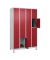 Schließfachschrank Classic Plus lichtgrau, rubinrot 080010-404 S10001, 16 Schließfächer 120,0 x 50,0 x 195,0 cm