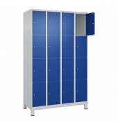 Schließfachschrank Classic Plus enzianblau, lichtgrau 080010-404 S10003, 16 Schließfächer 120,0 x 50,0 x 195,0 cm