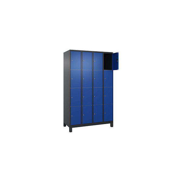 4068427433364 - Schließfachschrank Classic Plus enzianblau schwarzgrau 080010-404 S10036 16 Schließfächer 1200 x 500 x 1950 cm 406842743336 4068427433364 - Schließfachschrank Classic Plus enzianblau schwarzgrau 080010-404 S10036 16 Schließfächer 1200 x 500 x 1950 cm 406842743336