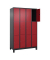Schließfachschrank Classic Plus rubinrot, schwarzgrau 080010-403 S10033, 12 Schließfächer 120,0 x 50,0 x 195,0 cm