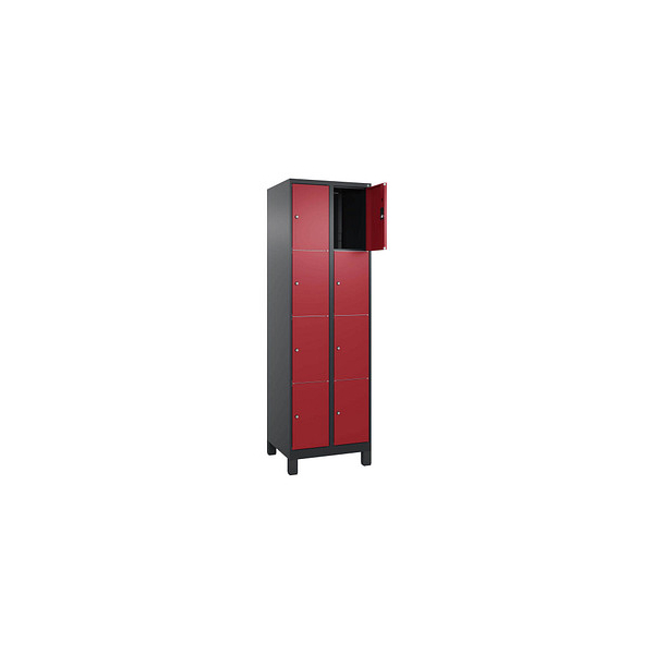 4068427434545 - Schließfachschrank Classic Plus rubinrot schwarzgrau 080010-204 S10043 8 Schließfächer 600 x 500 x 1950 cm 4068427434545 CP 4068427434545 - Schließfachschrank Classic Plus rubinrot schwarzgrau 080010-204 S10043 8 Schließfächer 600 x 500 x 1950 cm 4068427434545 CP