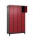 Schließfachschrank Classic Plus rubinrot, schwarzgrau 080010-404 S10037, 16 Schließfächer 120,0 x 50,0 x 195,0 cm