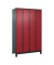 Schließfachschrank Classic Plus rubinrot, schwarzgrau 080010-404 S10037, 16 Schließfächer 120,0 x 50,0 x 195,0 cm