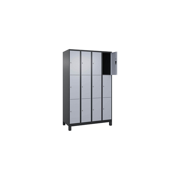 4068427573626 - Schließfachschrank Classic Plus schwarzgrau weißaluminium 080010-403 S10036 12 Schließfächer 1200 x 500 x 1950 cm 406842757 4068427573626 - Schließfachschrank Classic Plus schwarzgrau weißaluminium 080010-403 S10036 12 Schließfächer 1200 x 500 x 1950 cm 406842757