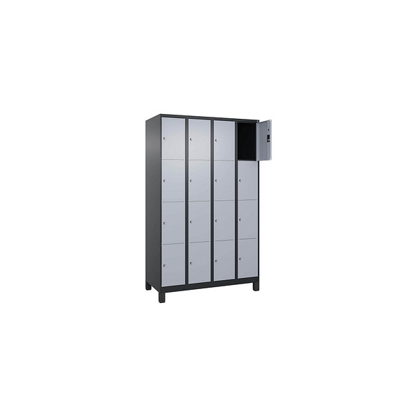 4068427573640 - Schließfachschrank Classic Plus schwarzgrau weißaluminium 080010-404 S10040 16 Schließfächer 1200 x 500 x 1950 cm 406842757 4068427573640 - Schließfachschrank Classic Plus schwarzgrau weißaluminium 080010-404 S10040 16 Schließfächer 1200 x 500 x 1950 cm 406842757