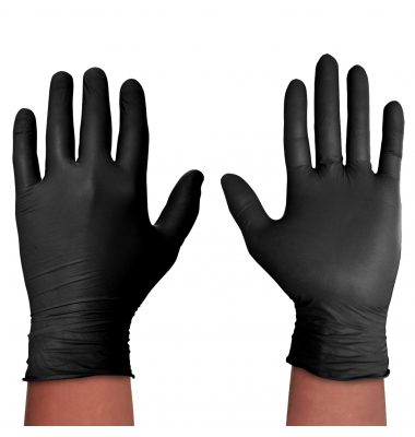 Einweghandschuhe Extra Black, Vinyl, schwarz, Größe 7 / S,