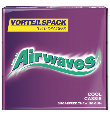 AIRWAVES Kaugummi 380355 Cool Cassis 3x10St.