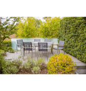 Sitzgruppe Boston 2, silber Textilene, Metall, 7-teilig