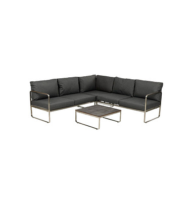 Loungegruppe Boston anthrazit, silber Metall, 15-teilig