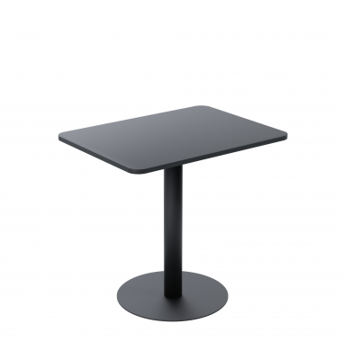 Bistrotisch MEZZO, 75cm (H), 80x60cm (BxT), rechteckig, schwarz / schwarz matt