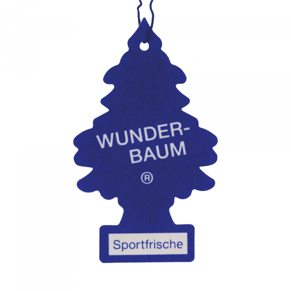 WUNDER-BAUM Auto-Lufterfrischer I Anhänger für langanhaltenden Duft im Auto oder zu Hause I Sportfrische, 1 Stück, Blau