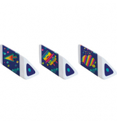 3 maped Radiergummis PIXEL PARTY weiß