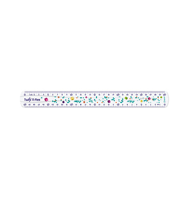 Lineal TWIST'n Flex PIXEL PARTY 30,0 cm, transparent